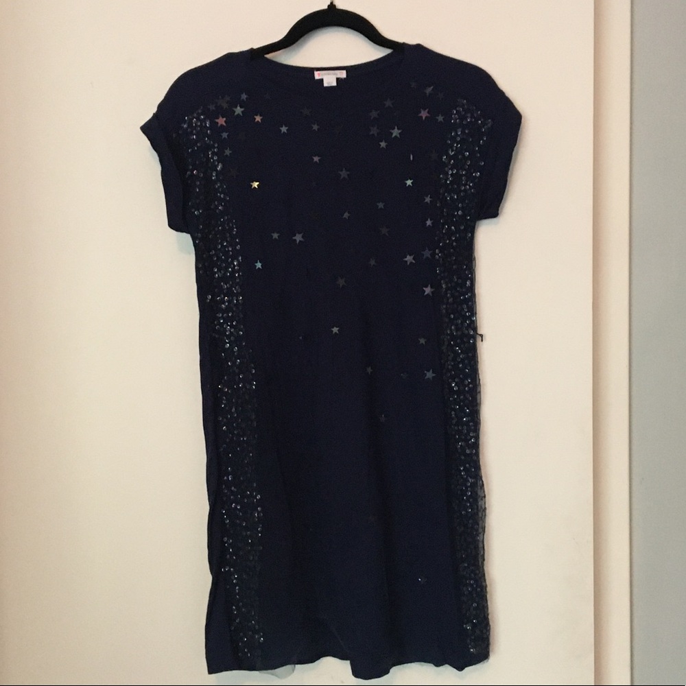 J. Crew Crewcuts Navy blue Tulle Star Sequin dress
